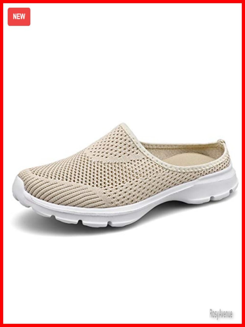 ChicWind Womens Breathable Mesh Walking Mules Open Back Slip On Shoes